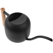 Stainless Steel Watering Can 1200ml with Long Spout and Wooden Handle, Vintage Metal Pot for Indoor Outdoor Plants
