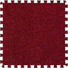 Burgundy Interlocking Carpet Tiles Foam Floor Mats 10 Pcs Set for Multipurpose Floor Protection