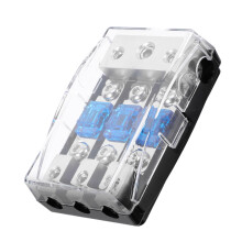 Car Audio Power Distribution Block with Fuse Holder for Amplifiers, Overload Safety, 8.3x5.7x2.8CM