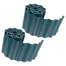 2 Rolls Decorative Plastic Garden Edging, Durable Lawn and Flower Bed Border Fence