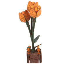 Wooden Flower Craft Kit 3D Tulip Puzzle DIY Wooden Tulip Bouquet Building Set for Home Decor