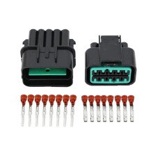10 Pin Automotive Headlight Connector Set Black Male Female Wiring Plug Kit DJ7101Y2.211/21 Replacement Secure Lock Fit (5 Sets)