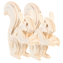 Wooden Animal Puzzle Set for Kids, Educational DIY Squirrel Jigsaw Kit, HandsOn Learning Toy