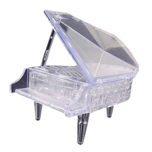 DIY Crystal Piano Puzzle Educational Building Kit White ABS Polished Model for Creative Display