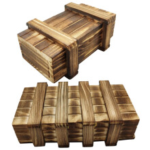 2Pcs Wooden Puzzle Box with Hidden Compartments, Brain Teaser Challenge for Adults, Durable Wood Construction