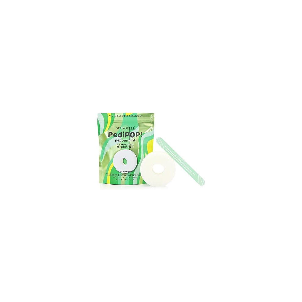 Spongelle Peppermint Pedi Pop Buffer Infused Sponge & Nail File (20+ Uses) Spongellã© 85G