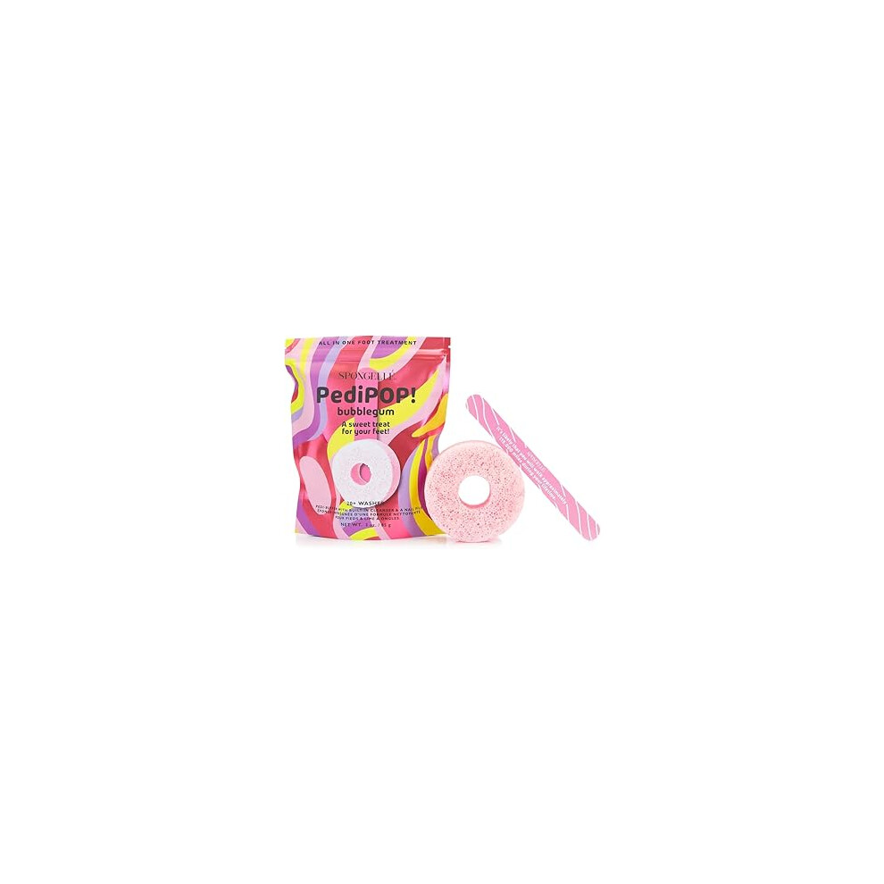 Spongelle Infused Sponge & Pedicure Nail File Pedi Pop Buffer Bubblegum (20+ Uses) Spongellã© 85G