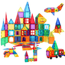 Magnetic Building Blocks Set 112 Pieces STEM Learning Playset with Bright Translucent Colors for Kids Boys and Girls