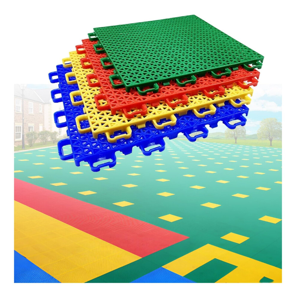 Interlocking Floor Tiles For Kindergarten, Rapid Drainage Sport Court Tiles Red Pack Of 10 9351714738880