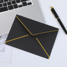 25pcs Black A7 Envelopes for 5x7 Cards, Luxury Foil Border Wedding Invitation Envelopes with Self Seal