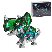 3D Metal Dinosaur Puzzle for Adults, 160PCS Mechanical DIY Model Kit Green Art Craft Ornament