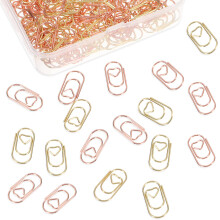400pcs Heart Shaped Metal Paper Clips Set Gold and Rose Gold Decorative Clips for Office and School