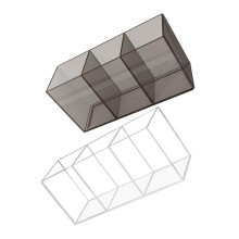 2 Piece Acrylic Makeup Brush Holder and Clear Pen Organizer Set with Upright Storage Compartments