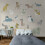 (Large (3.5m X 2.8m)) Happy Dogs Wall Mural - Grey 1