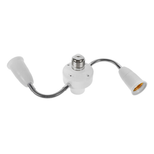 E27 Light Socket Extender with Flexible Hose, 360 Rotatable Adapter for Precise Outdoor Lighting