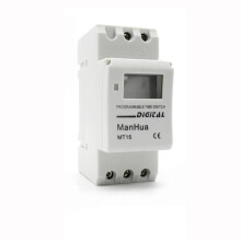 Weekly Programmable Digital Timer Switch MT15 16A LCD Display DIN Rail Mount AC 220V 240V Relay for Lighting Control