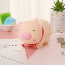 Pink Piggy Bank for Kids, Cute Nursery Decor Money Box with Vibrant Pink Finish, Ideal Gift