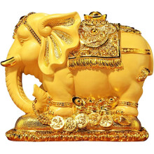 Gold Elephant Piggy Bank for Kids, Elegant Resin Coin Bank Gift, Compact Home Decoration