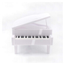 Cute Piano Shaped Piggy Bank for Kids, White Plastic Money Box Gift, Encourages Saving Habit