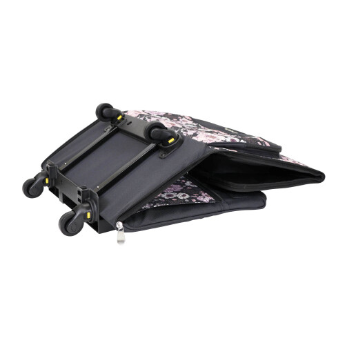 XL 4 Wheel Collapsible Rolling Sewing Machine Storage Case, Pink Floral 1