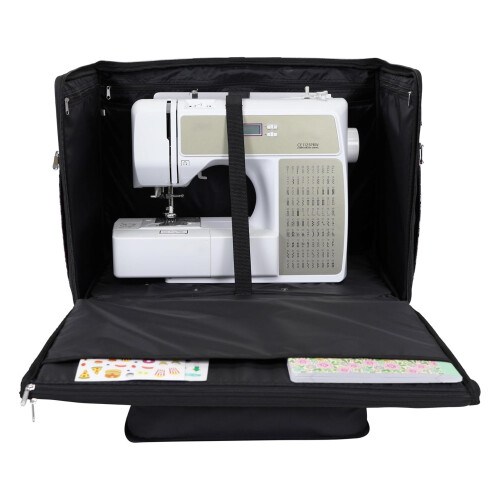 XL 4 Wheel Collapsible Rolling Sewing Machine Storage Case, Pink Floral 2