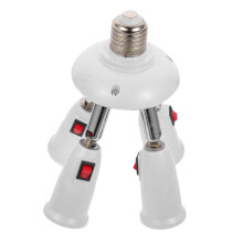 E27 Bulb Socket Adapter Splitter with Switch, Fireproof Durable Design for Flexible Lighting Conversion