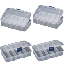 Clear Storage Boxes 4 Pack, Transparent Craft Organizer for Small Items, Durable and Easy Carry