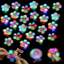 LED Fidget Spinner 24 Pack Bulk Set, Light Up Party Favors for Kids, Smooth Spin Glow Toys