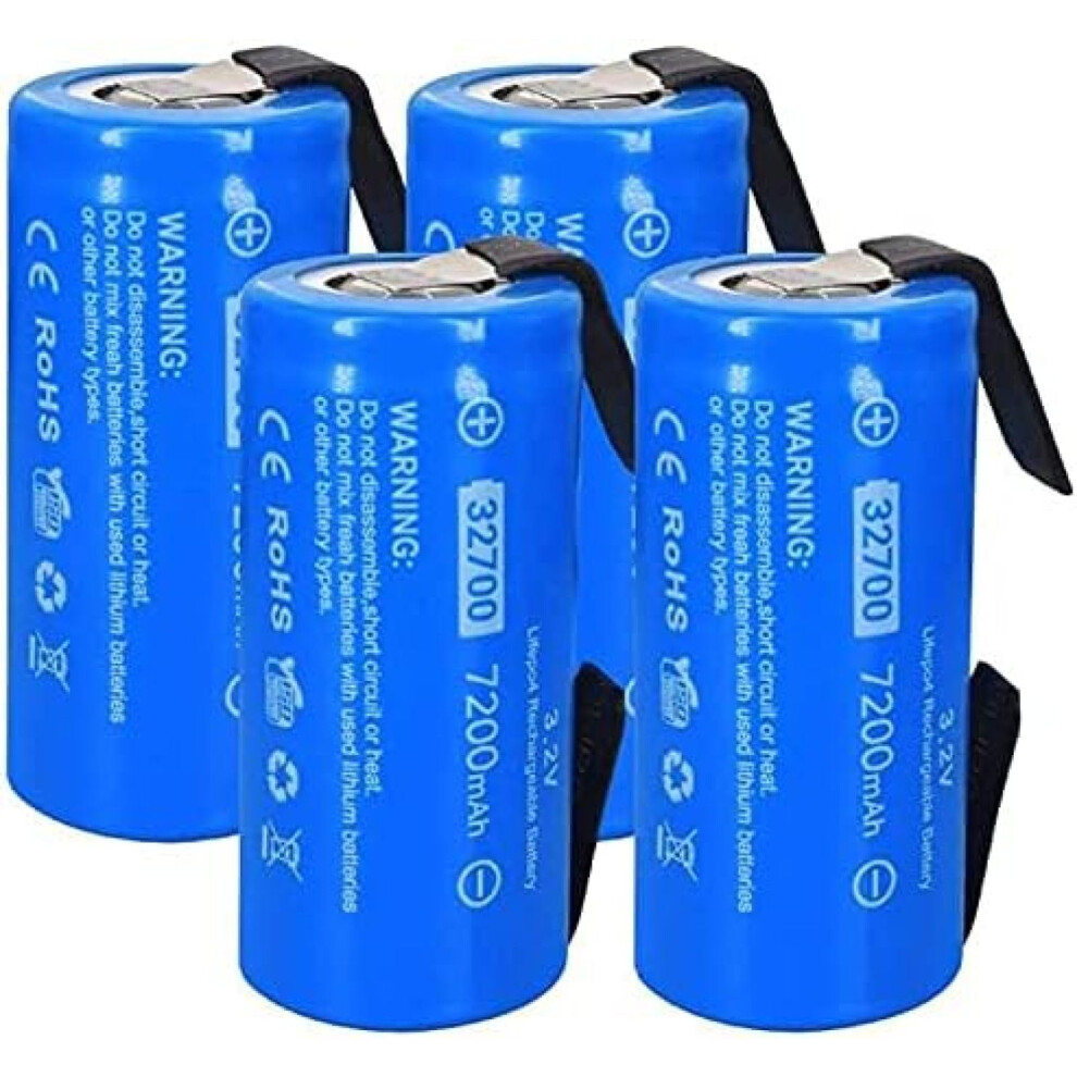 4 Pack 32700 Lifepo4 Battery Cells 3.2V 7200Mah Power Long Life For Diy Battery Pack Assembly 9045646551296