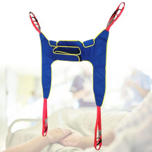 Patient Lift Sling Full Body Transfer Belt for Elderly Disabled with Adjustable Hooks and Reinforced Support