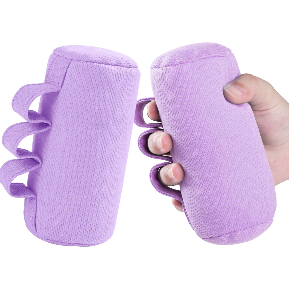 Purple Hand Contracture Cushion With Ergonomic Finger Separation, Soft Palm Grip Support, Washable Pack Of 2