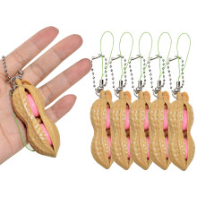3pcs Peanut Fidget Toy Set with Funny Faces, Stress Relief Pop Keychain for Adults and Kids