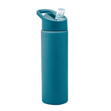 Smash Stainless Steel Water Bottle with Flip Top Lid and Straw  Teal 750ml