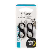 Nite Ize SBiner MicroLock carabiner pack of 2 black NILSBM012R3