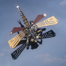Metal 3D Puzzle Dragonfly Mechanical Model Kit for Adults, 243 PCS DIY Interactive Desk Display