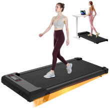 bigzzia Walking Pad with Incline, 3-in-1 Under Desk Treadmills Ultra Slim for Home Office, Compact Mini Walking Machine with Remote for Small Spaces,