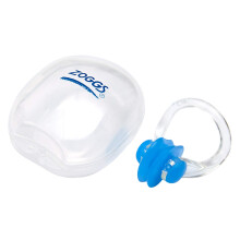 Zoggs Unisex Soft Silicone Swimming Nose Clip with Case BlueClear One Size