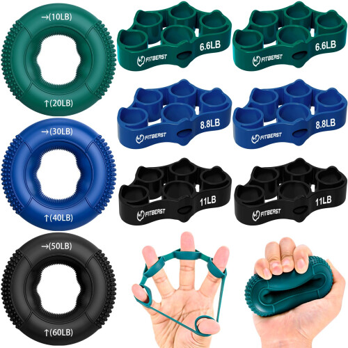 FitBeast Grip Strength Trainer, Finger Exerciser, Forearm