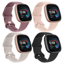 4 Pack Compatible with Fitbit Versa 43 Sense 21 Strap for Women Men  Soft S