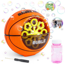 Basketball Bubble Machine for Kids with Solution, Automatic Speed Blower 1000+ Bubbles Outdoor Fun