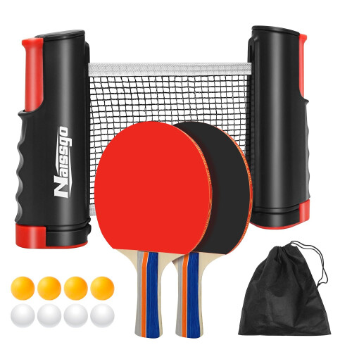 Naissgo Table Tennis Set, Professional Table Tennis Bat Set, Quick