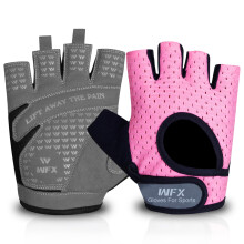 WFX Weight Lifting Gym Gloves Fitness Workout Breathable Ladies Gloves Non-Slip Silicone Padded Palm Protection Elasticated Strength Training Equipme