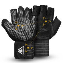 flintronic Weight lifting Gloves, Gym Gloves with Wrist Support, Anti Slip Padded Palm Protection, Gym Workout Gloves for Weightlifting, Training, Fi