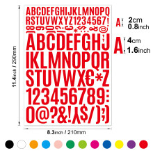 12 Sheets Vinyl Alphabet Stickers A4, Black 1‑Inch Self Adhesive Letter Stickers for DIY Crafts and Home Decor