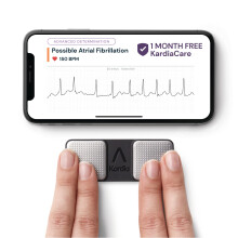 KardiaMobile 1-Lead Personal ECG Heart Rate Monitor + 1 Month Free of KardiaCare - Record ECGs at Home, Detects Atrial Fibrillation, Trusted by the NH