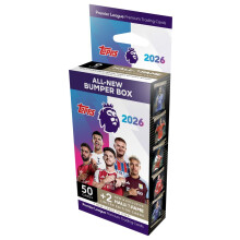 Topps Premier League 2026  Bumper Box  contains 50 Topps Premier League car
