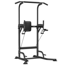 Dskeuzeew Power Tower Dip Station Pull Up Bar Adjustable Height MultiFuncti