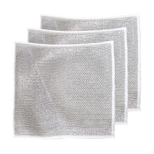 Dishwashing Sponge Cloth Set of 8, DoubleLayer Non Scratch Silver Wire Kitchen Scrub Cleaning Cloth for Pots and Pans