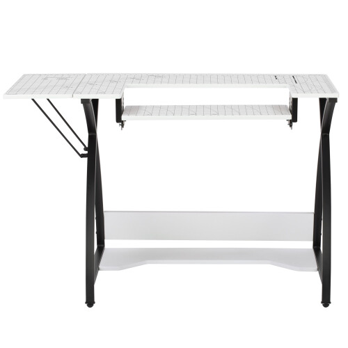 Small Sewing Table, with Gridded White Top and Black Legs 1