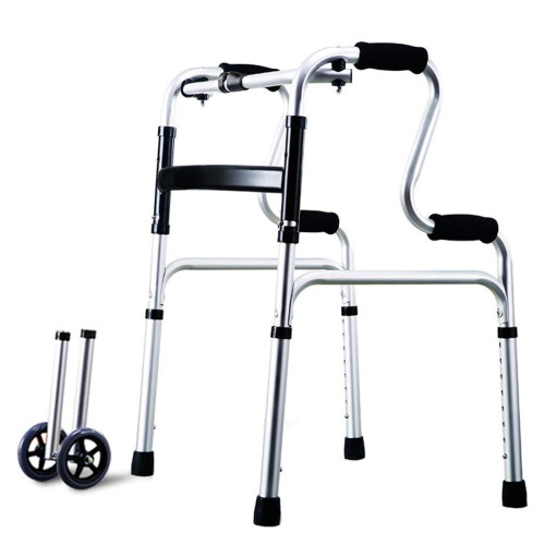 Lightweight Folding Rollator Walker for Seniors, Adjustable Height Aluminum Frame, NonSlip Stable Support